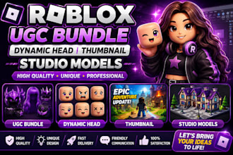 create high quality roblox ugc accessories, dynamic head ,custom thumbnails