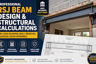 design rsj beam and structural calculations for load bearing wall removal