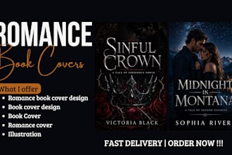 create a romance book cover design
