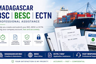 process madagascar bsc, waf, ectn and shipping documents