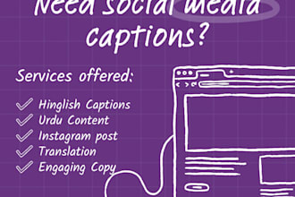 write engaging hinglish urdu and marathi social media captions