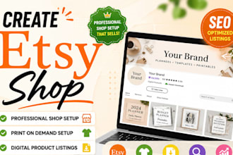 create etsy shop, etsy print on demand, etsy digital product, seo listing