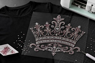 design custom rhinestone svg tshirt template for bling apparel