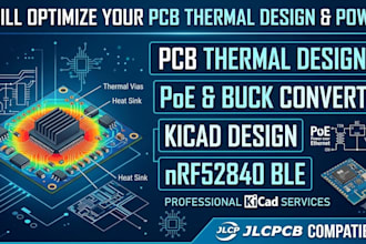 optimize pcb thermal design, poe buck converter, kicad, nrf52840 ble, jlcpcb