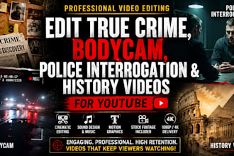 edit true crime, bodycam, police interrogation and history videos for youtube