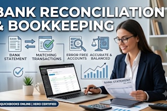 monthly bank reconciliation, payroll management, and cash flow forecasting