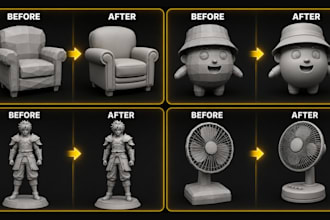 do scan up, repair, edit, modify stl, obj, 3mf files for 3d printing