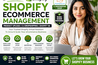 do shopify ecommerce management, product upload, cj dropshipping shopify va
