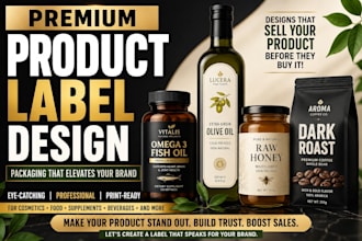design product label, packaging and bottle label design for your brand