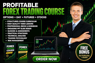 create an online forex, day trading, stock market options futures trading course