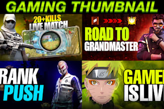 design pubg free fire cod gaming thumbnails