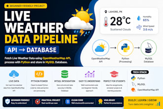 build python etl pipeline and API integration with sql database