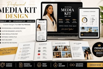 design a professional media kit or press kit for influencers