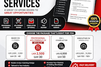 design a professional ats resume and CV