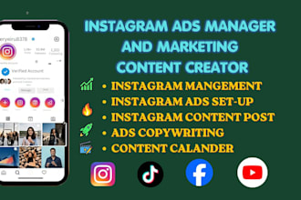 be instagram ads manager and instagram marketing ads post content creator