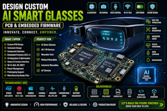 design custom ai smart glasses pcb and embedded firmware