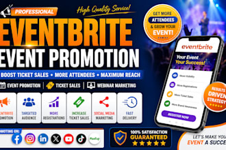 promote eventbrite event, event promotion, ticket sales and webinar marketing
