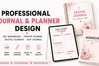 design pdf workbook prayer journal digital planner kdp journal design