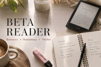 beta read your romance, romantasy, or thriller manuscript