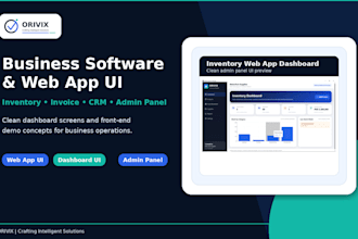 design business software UI for inventory, invoice, CRM or admin panel