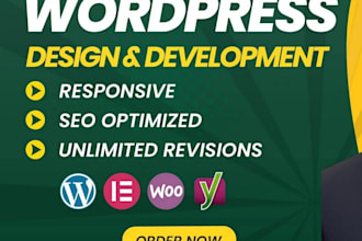 build wordpress website and customization of wordpress website