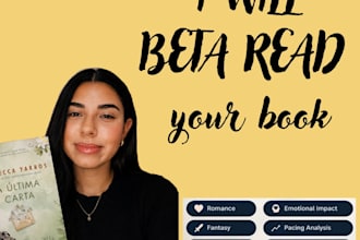 beta read your romance, fantasy or ya novel