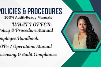 write custom policy and procedure manual, employee handbook, and sops
