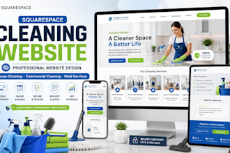 design squarespace website for house and commercial cleaning