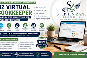 be your dedicated nz virtual bookkeeper xero, myob, gst, paye, ird compliance