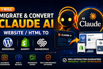 migrate convert claude ai website claude html to wordpress shopify squarespace