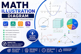 create math illustrations, graphs, figures, diagram and latex equations