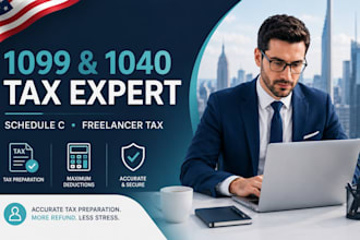 prepare 1099, schedule c 1040 tax returns, income tax filing for freelancers