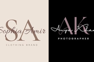 design minimalist signature and typography logo for brand