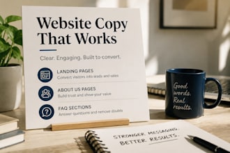 create questions and answers for your faq section, content for bio, landing page