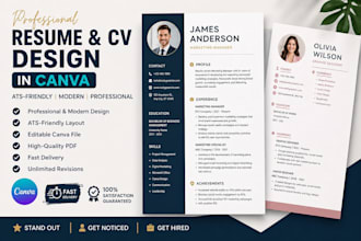 design professional resume and CV in canva
