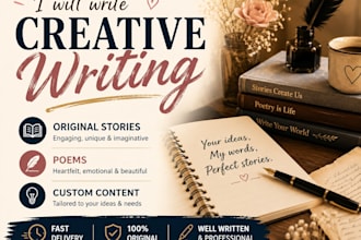 write creative stories, poems and original content