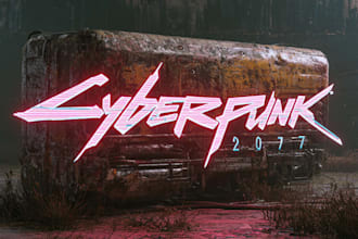 do a cool typography logo cyberpunk or mecha futuristic