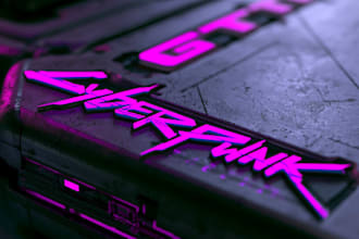 do futuristic cyberpunk logo or typography