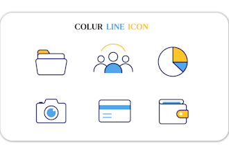 design modern line icons and custom icons for apps, websites, and saas
