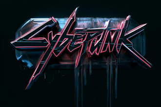 do a fancy typography logo cyberpunk or mecha