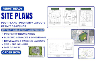 draw site plan, plot plan for city permit, zoning and property approval