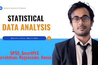 do spss, smartpls, excel data analysis, correlation, and anova