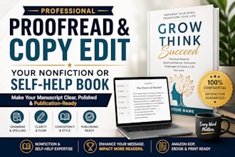 proofread and copy edit your nonfiction or self help book manuscript