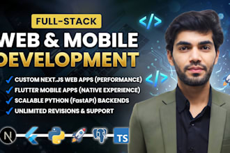 develop a custom nextjs web application and flutter mobile app