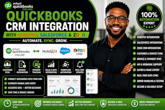 integrate quickbooks CRM with hubspot salesforce or zoho using zapier or make