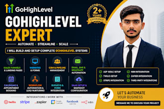 build gohighlevel funnels, CRM and automation