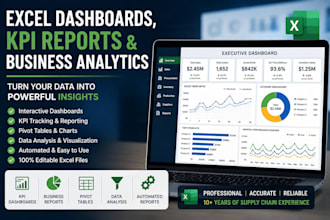 create professional excel dashboards, business analytics