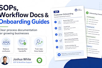 create sops, workflow documentation, and onboarding guides for your business