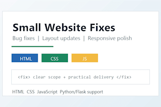 fix HTML CSS javascript issues on your small website