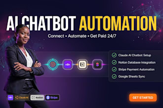 build ai chatbot with n8n, claude ai, notion, stripe  google sheets slack